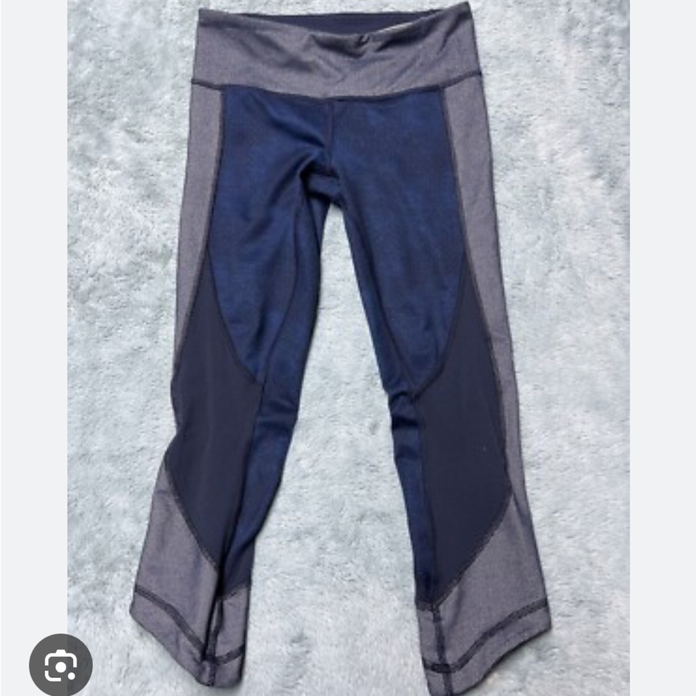 Lululemon Athletica Wunder Under Sashiko Inkwell Rugged cropped leggings